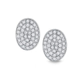 Diamond Pavé Oval Stud Earrings - Dracakis Jewellers